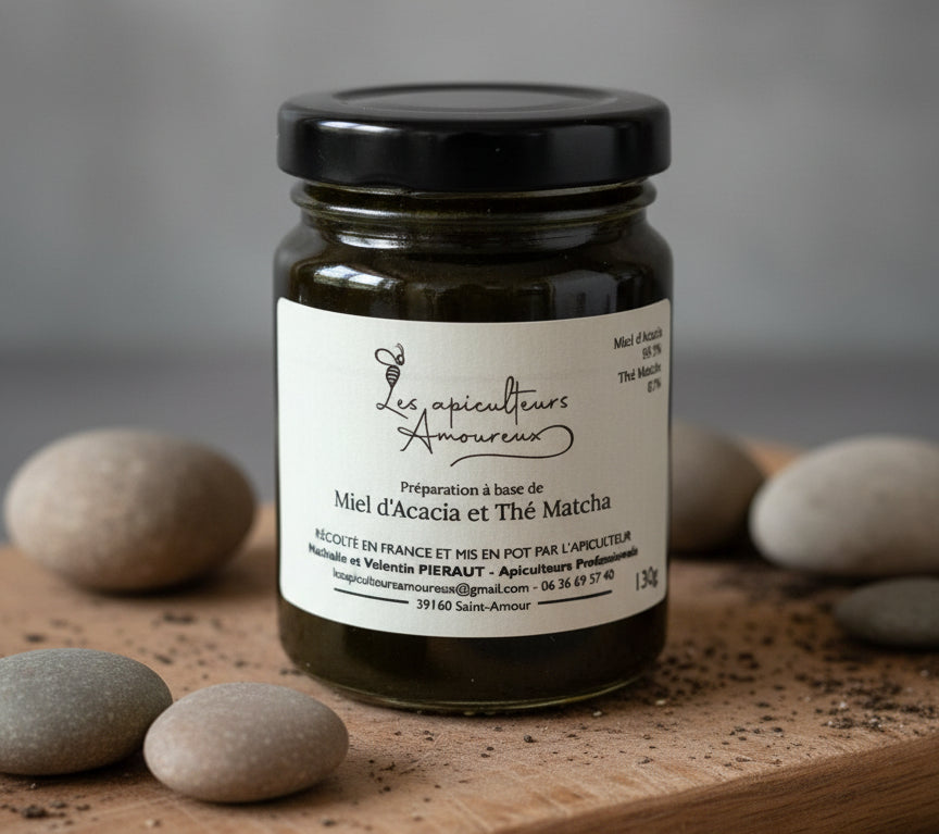Miel d'Acacia infusé au Thé Matcha